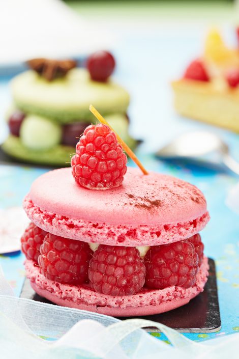 Photo de macaron framboise